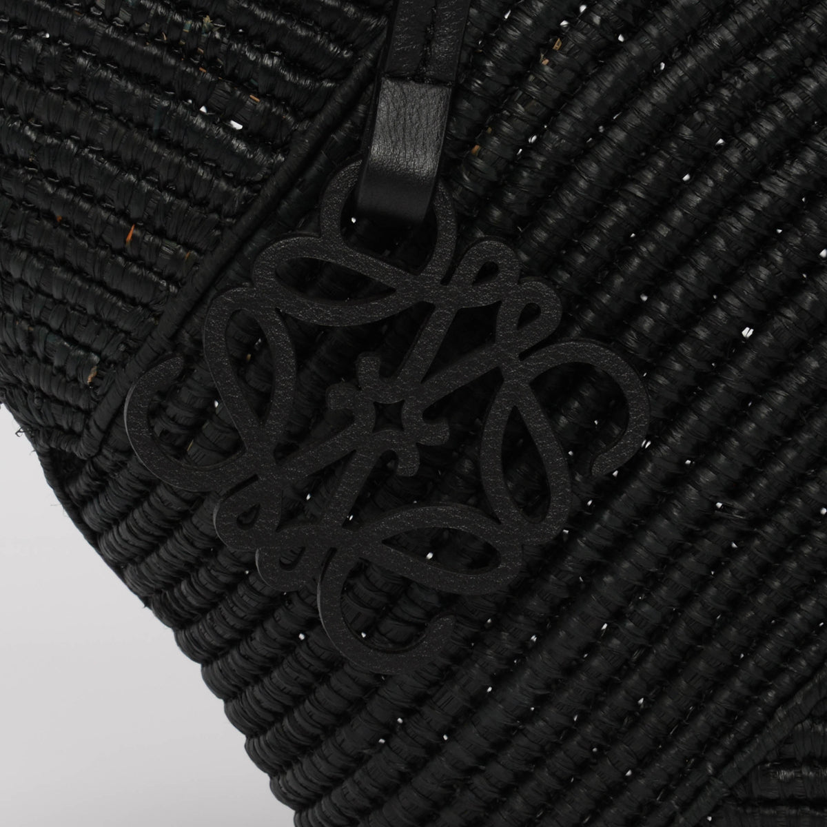 Loewe x Paula's Ibiza Black Raffia Petal Basket Tote