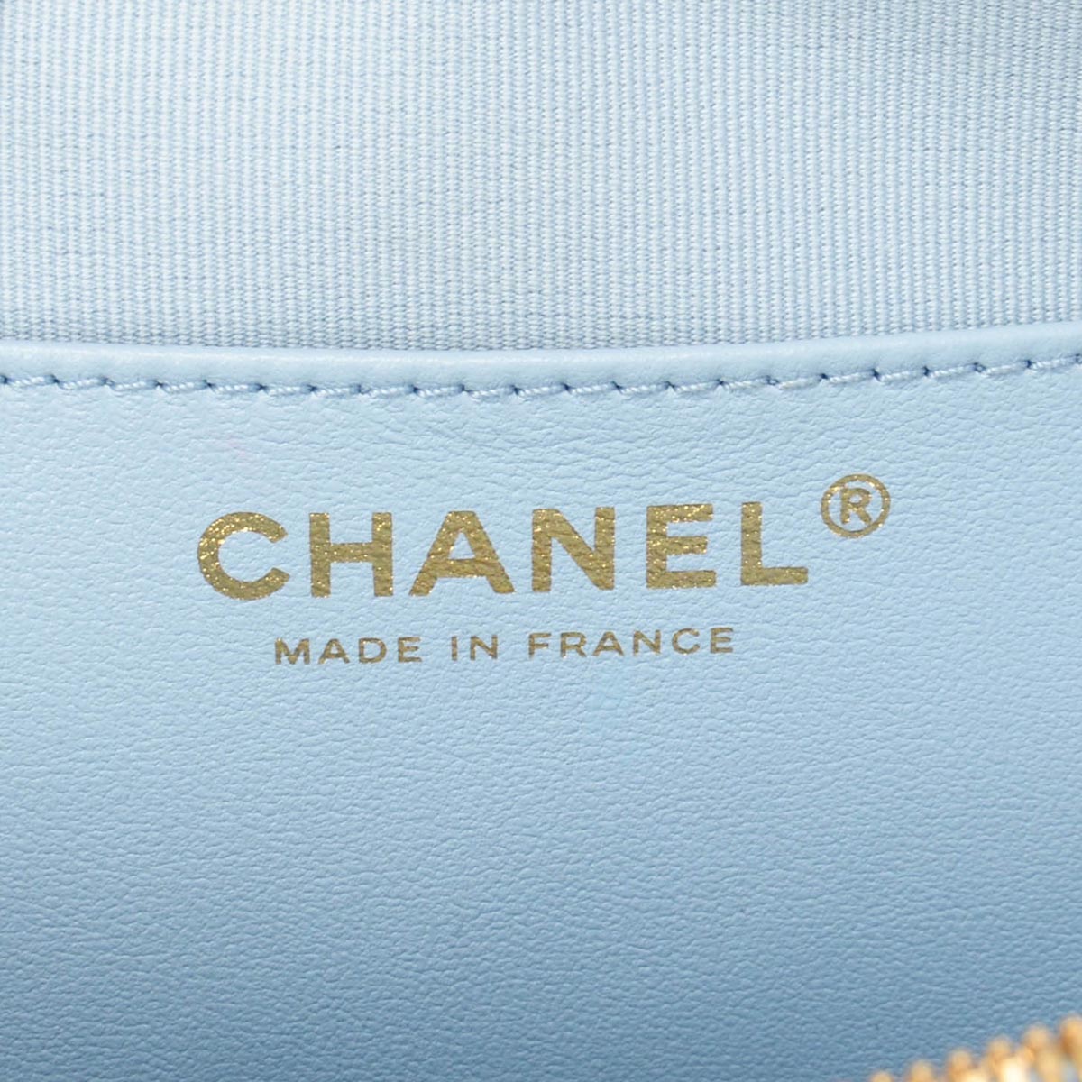 Chanel Blue Quilted Lambskin CC In Love Heart Bag