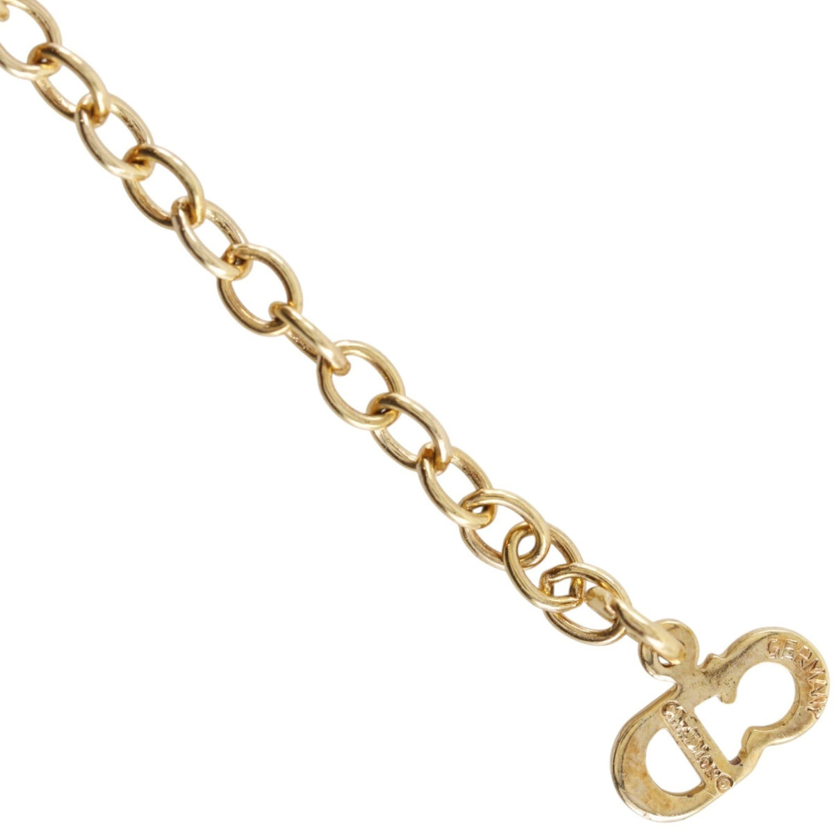 Dior Gold Tone Crystal Bow CD Pendant