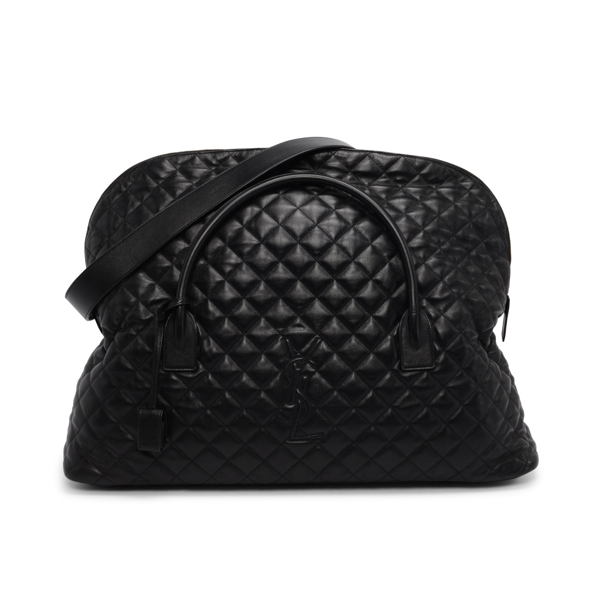 Saint Laurent Black Quilted Calfskin ES Giant Travel Bag