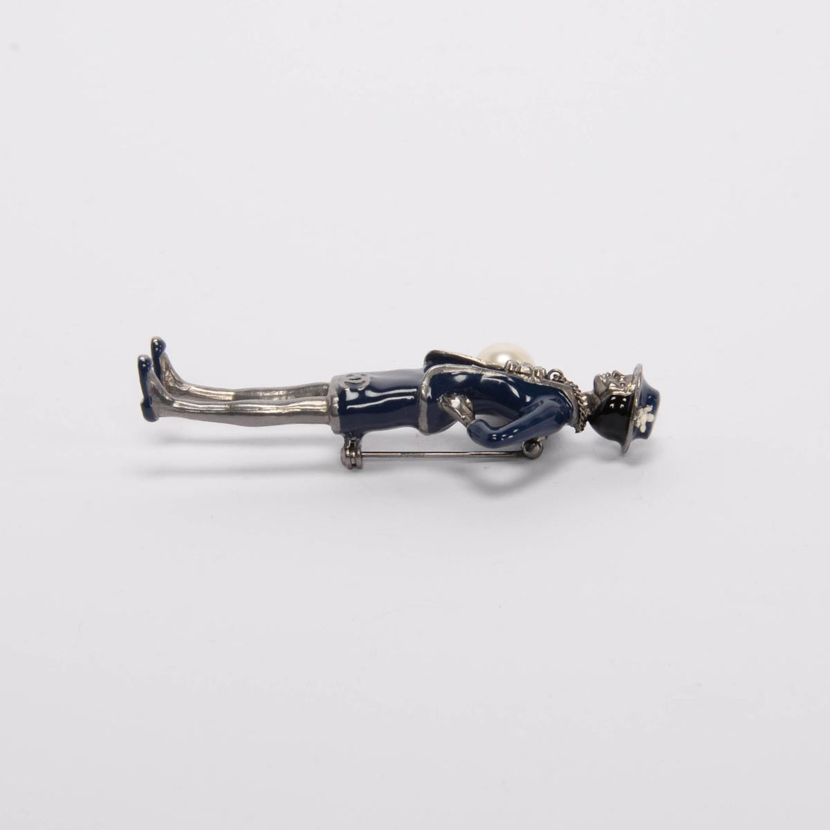 Chanel Ruthenium & Navy Enamel Coco Mademoiselle Brooch