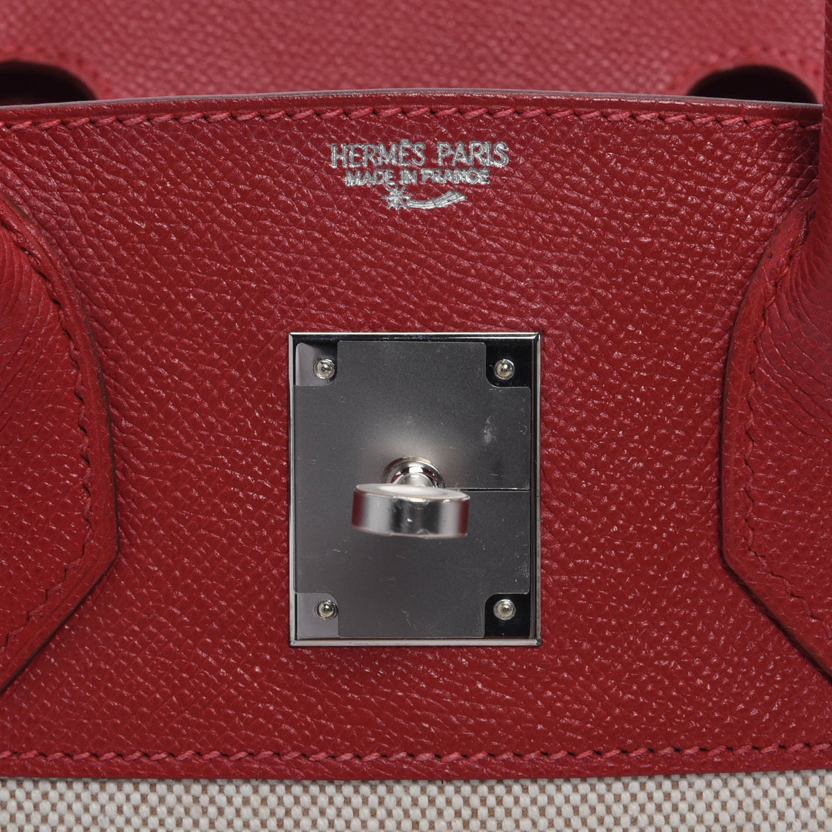 Hermes Rouge Vif Courchevel & Toile H Birkin 30 PHW