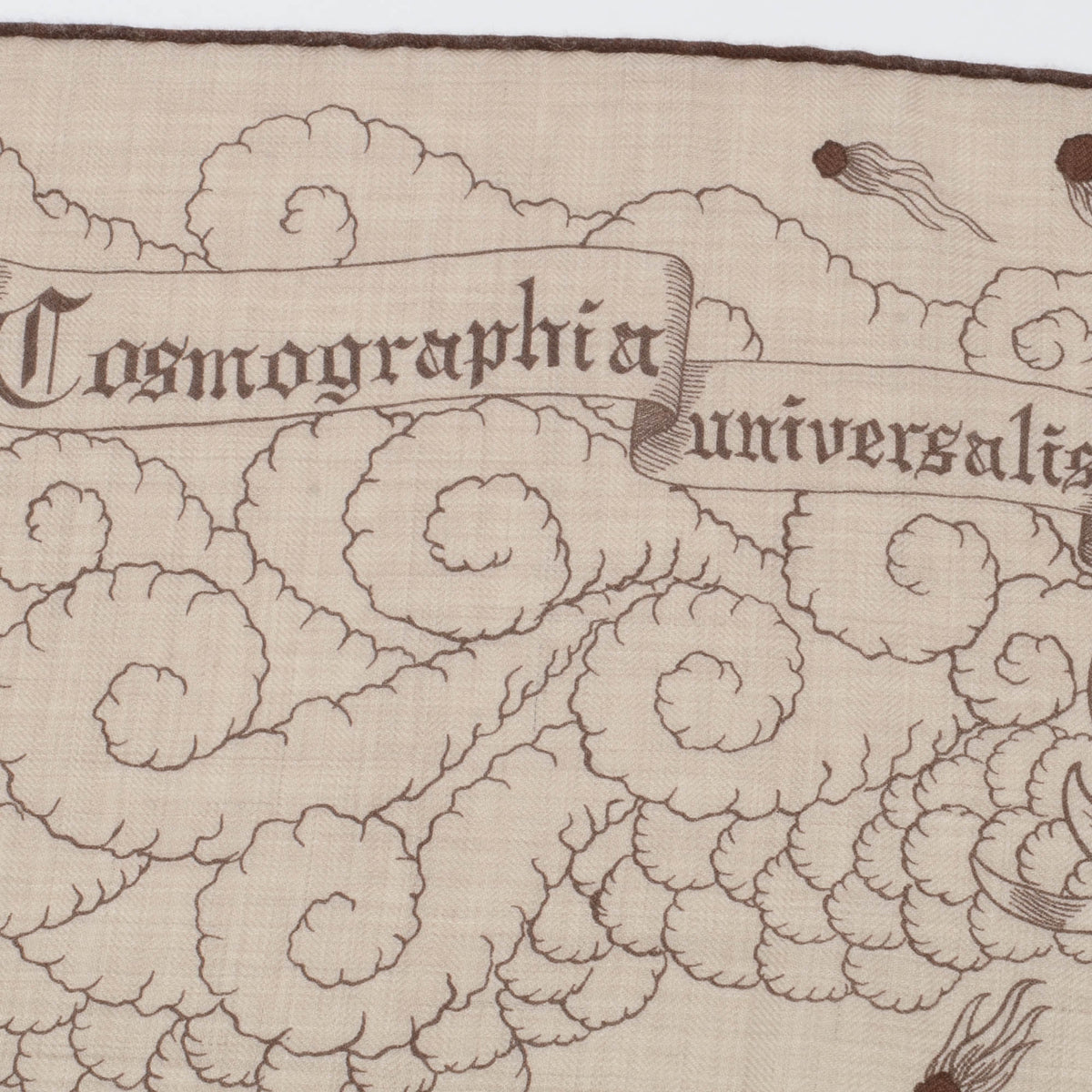 Hermes Brown Cashmere & Silk Cosmographia Universalis Shawl