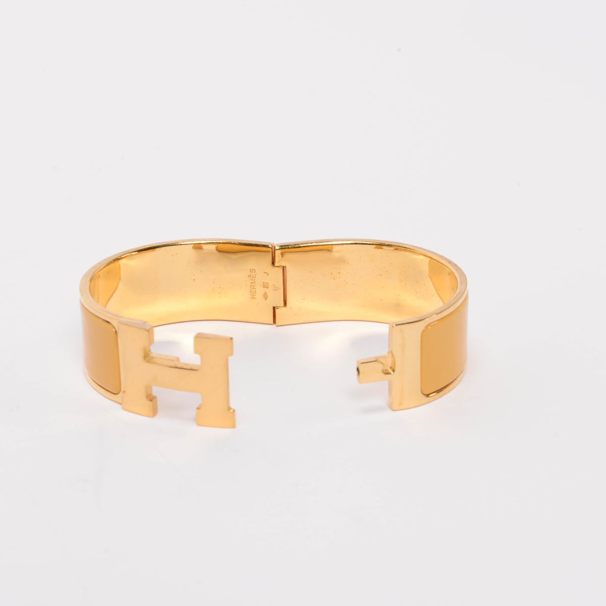 Hermes Mustard Enamel Clic Clac H Bracelet