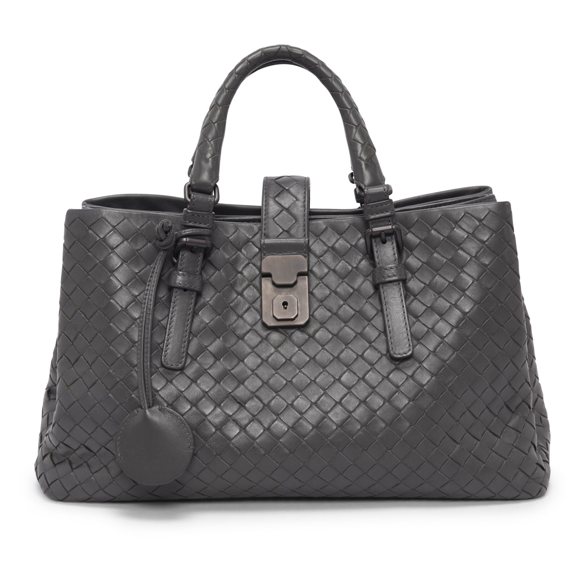 Bottega Veneta Charcoal Intrecciato Roma Tote