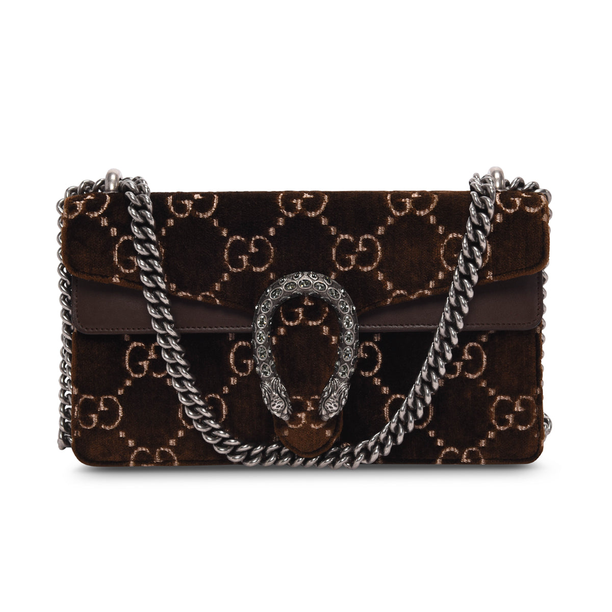 Gucci Brown GG Velvet Small Dionysus Shoulder Bag
