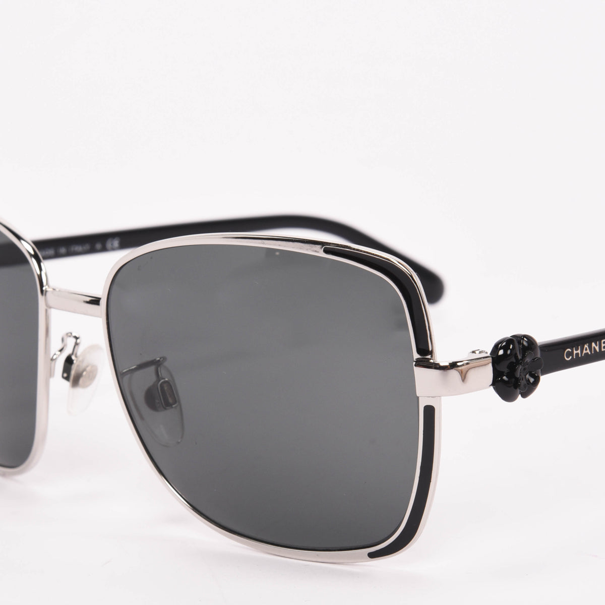 Chanel Black Camellia Detail Sunglasses