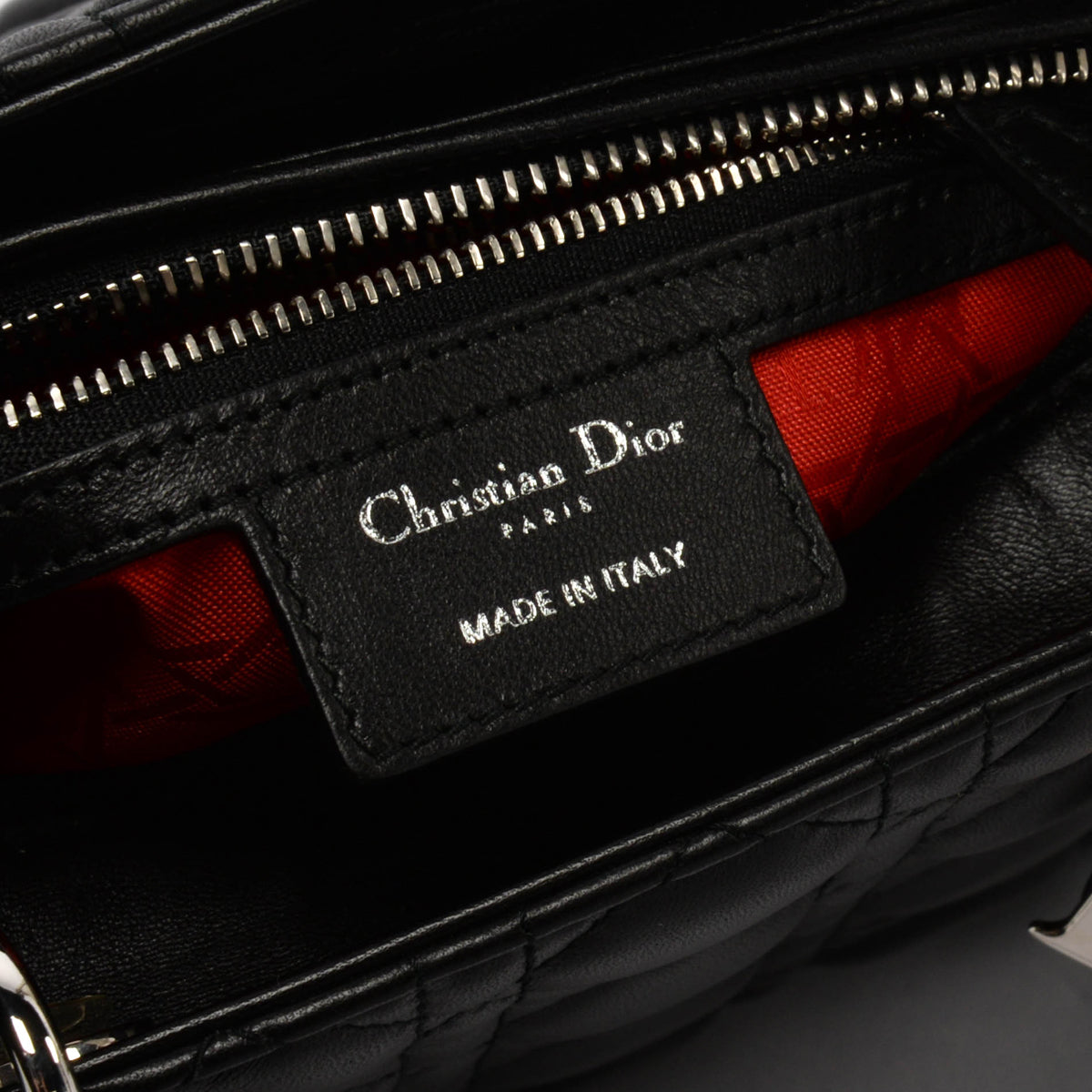 Dior Black Lambskin Cannage Medium Lady Dior Bag