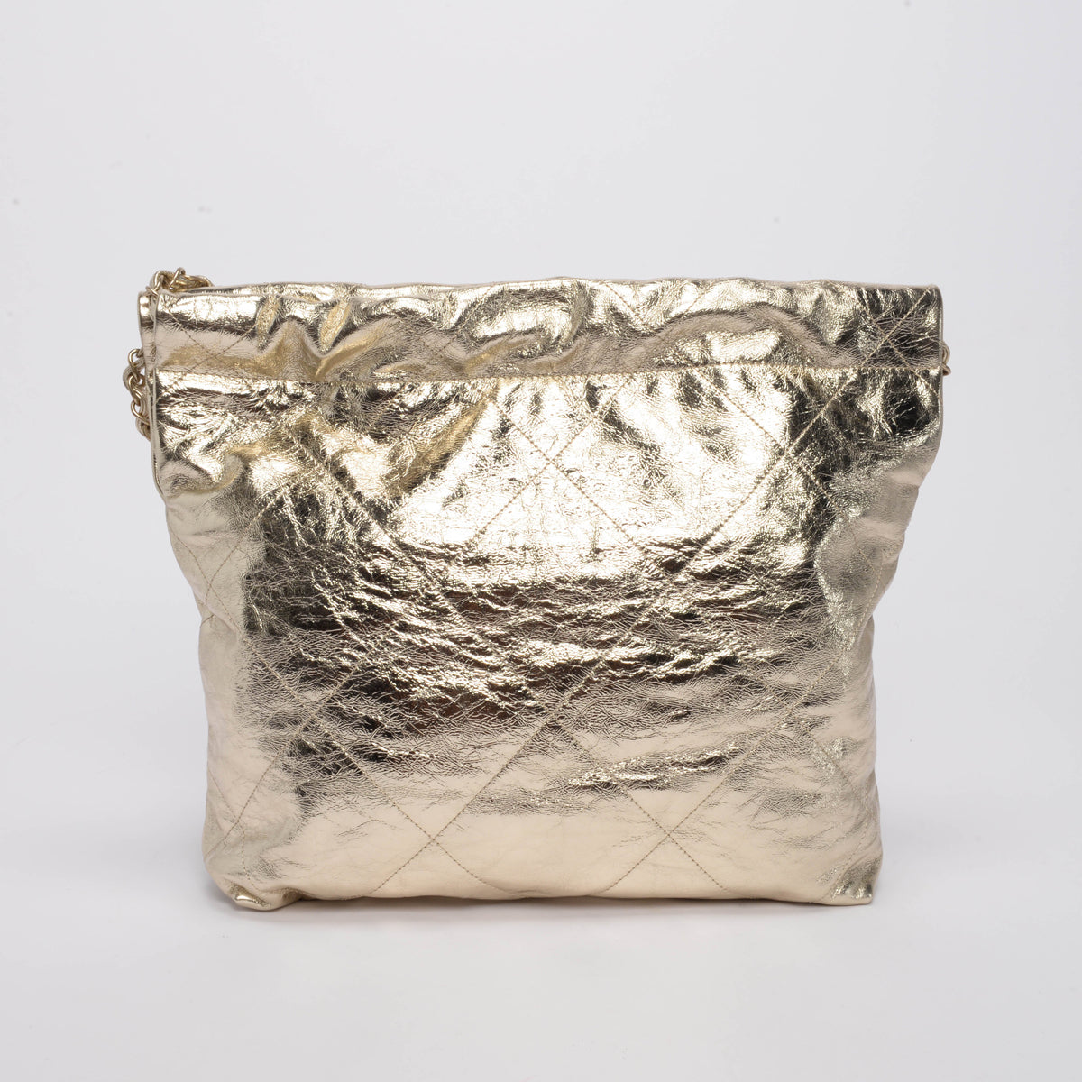 Chanel Light Gold Metallic Crumpled Calfskin Small 22 Bag