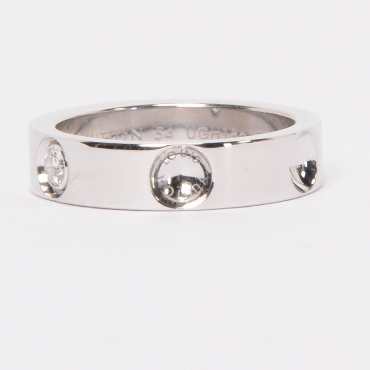 Louis Vuitton 18k White Gold Empreinte Alliance Ring