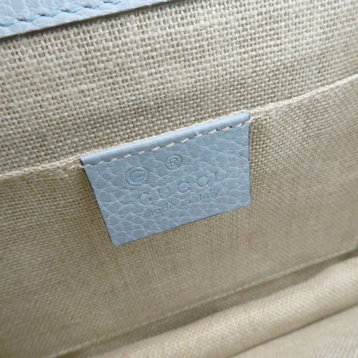 Gucci Light Blue Calfskin Interlocking G Shoulder Bag