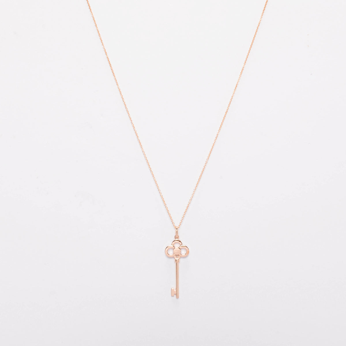 Tiffany & Co Rose Gold & Diamonds Crown Key Pendant