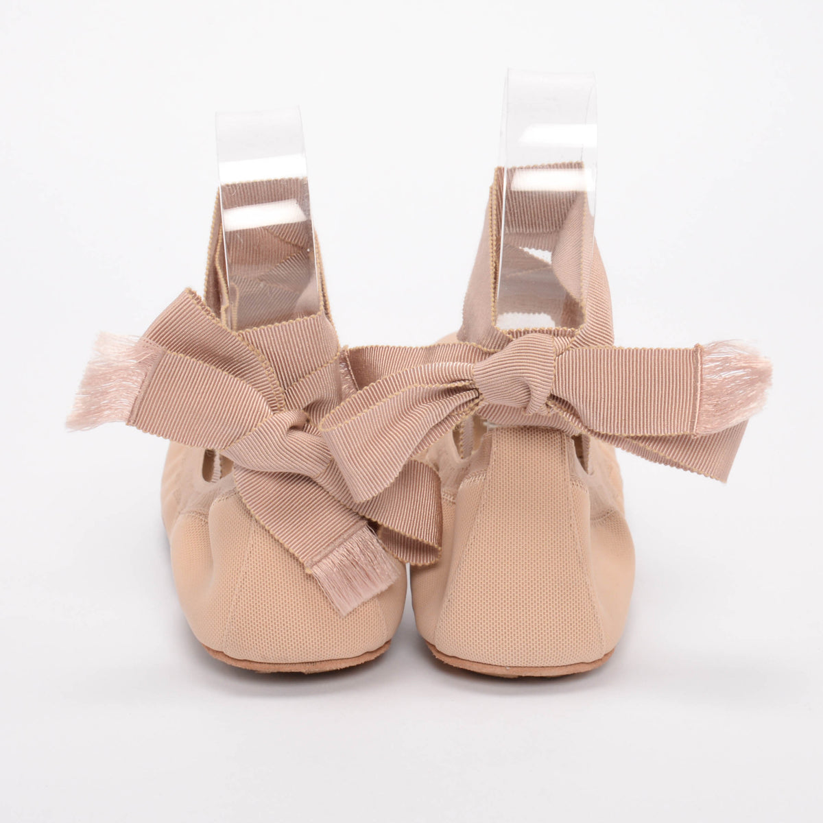 Dior Nude Micro Mesh Academy Lace-Up Ballerina Flats 38.5