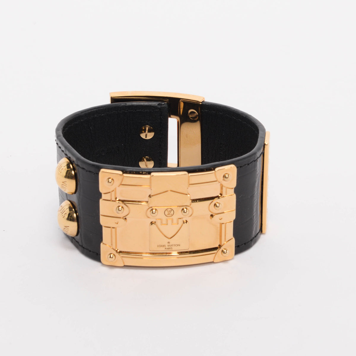 Louis Vuitton Black Crocodile So LV Cuff