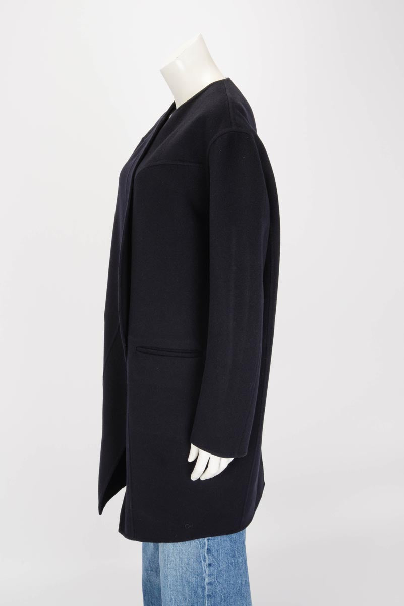 Celine Black Wool & Cashmere Unstructured Coat FR 40