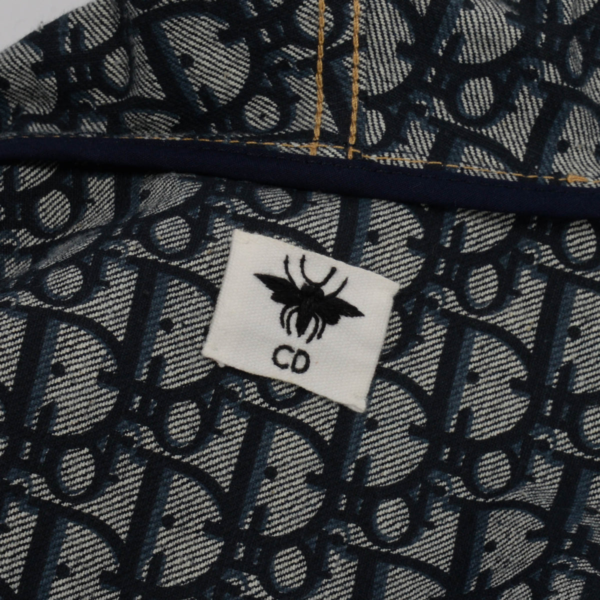 Dior Indigo Denim & Oblique Oversized Hooded Jacket FR 36