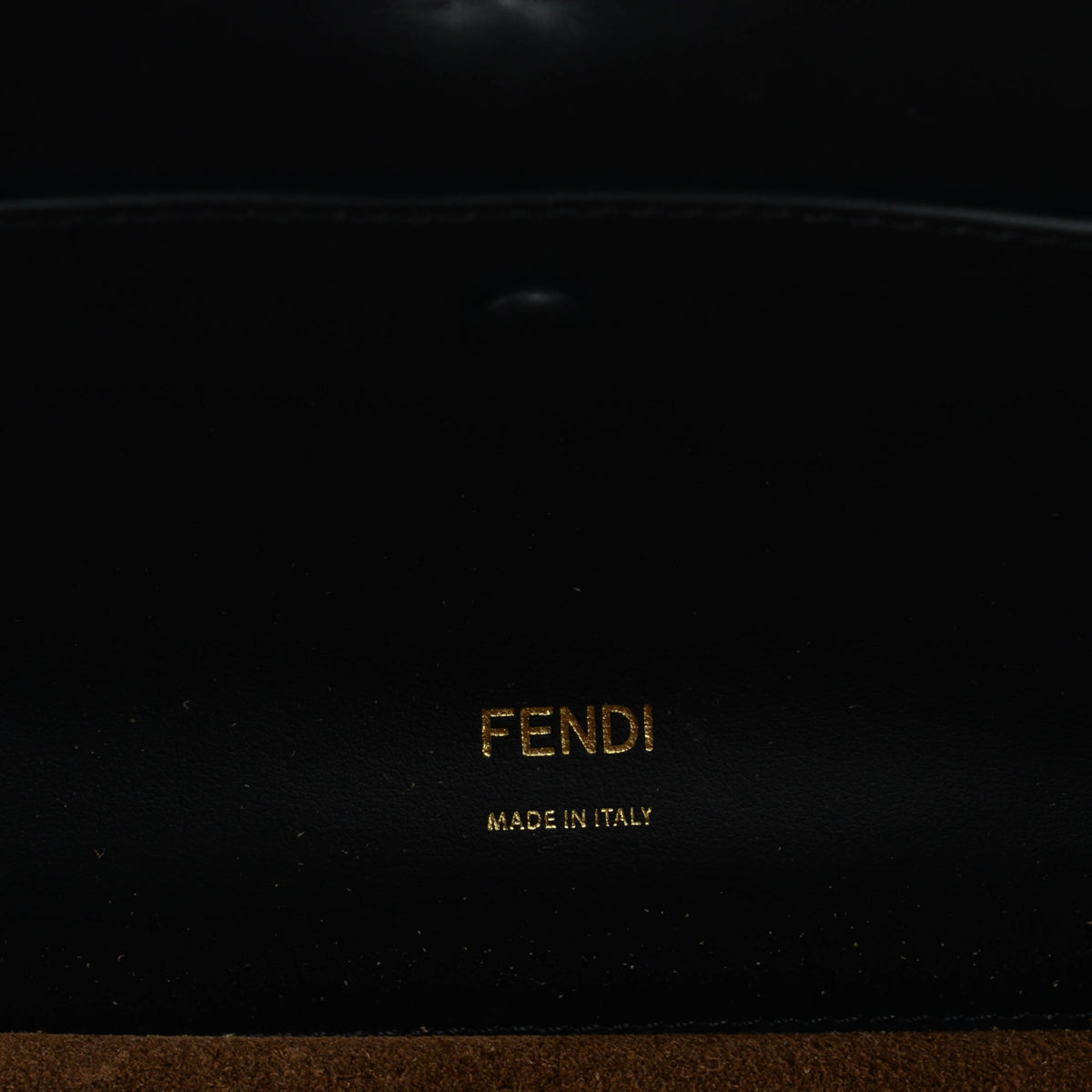 Fendi Black Glossy Lambskin Kan U Shoulder Bag