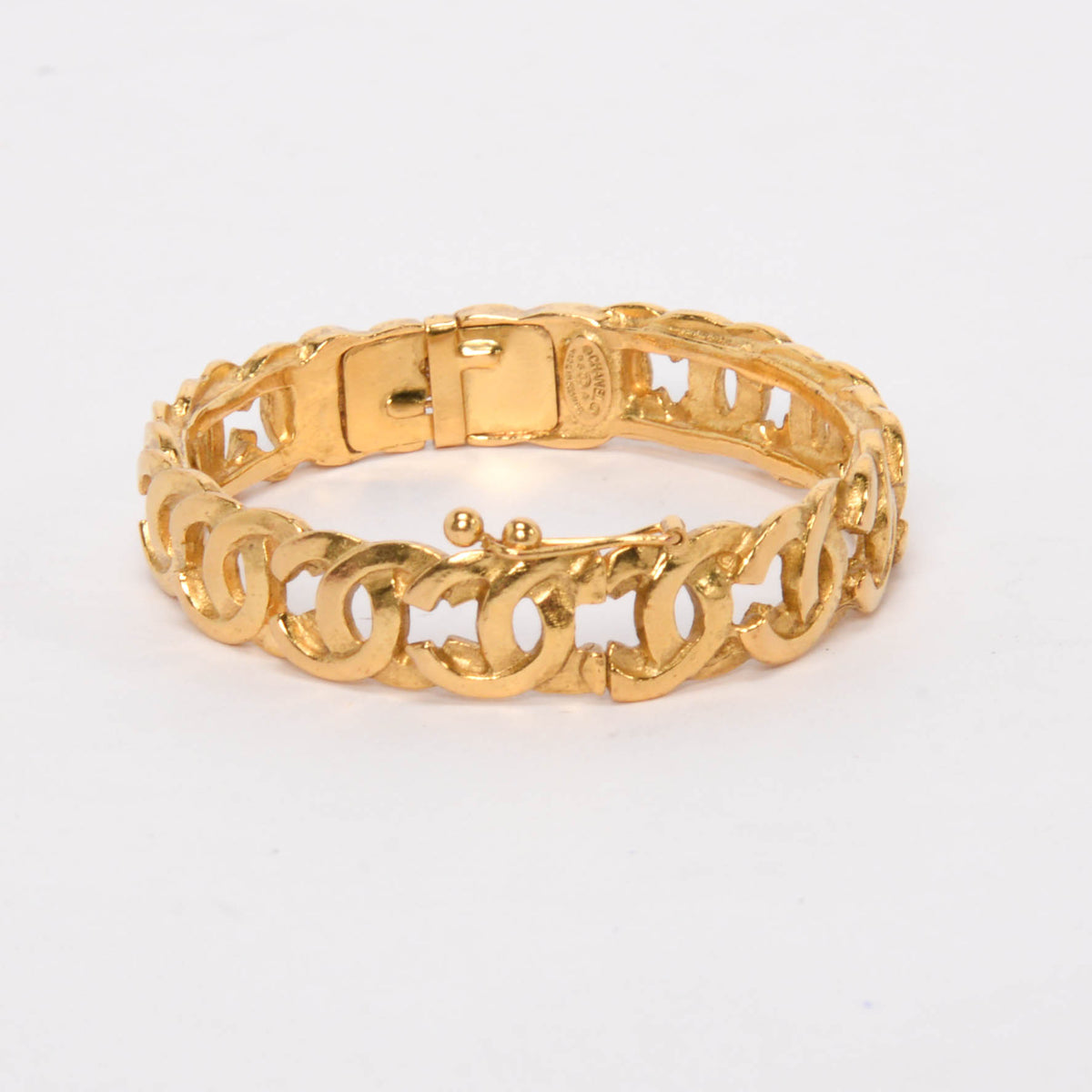 Chanel Vintage Gold Plated CC Bracelet