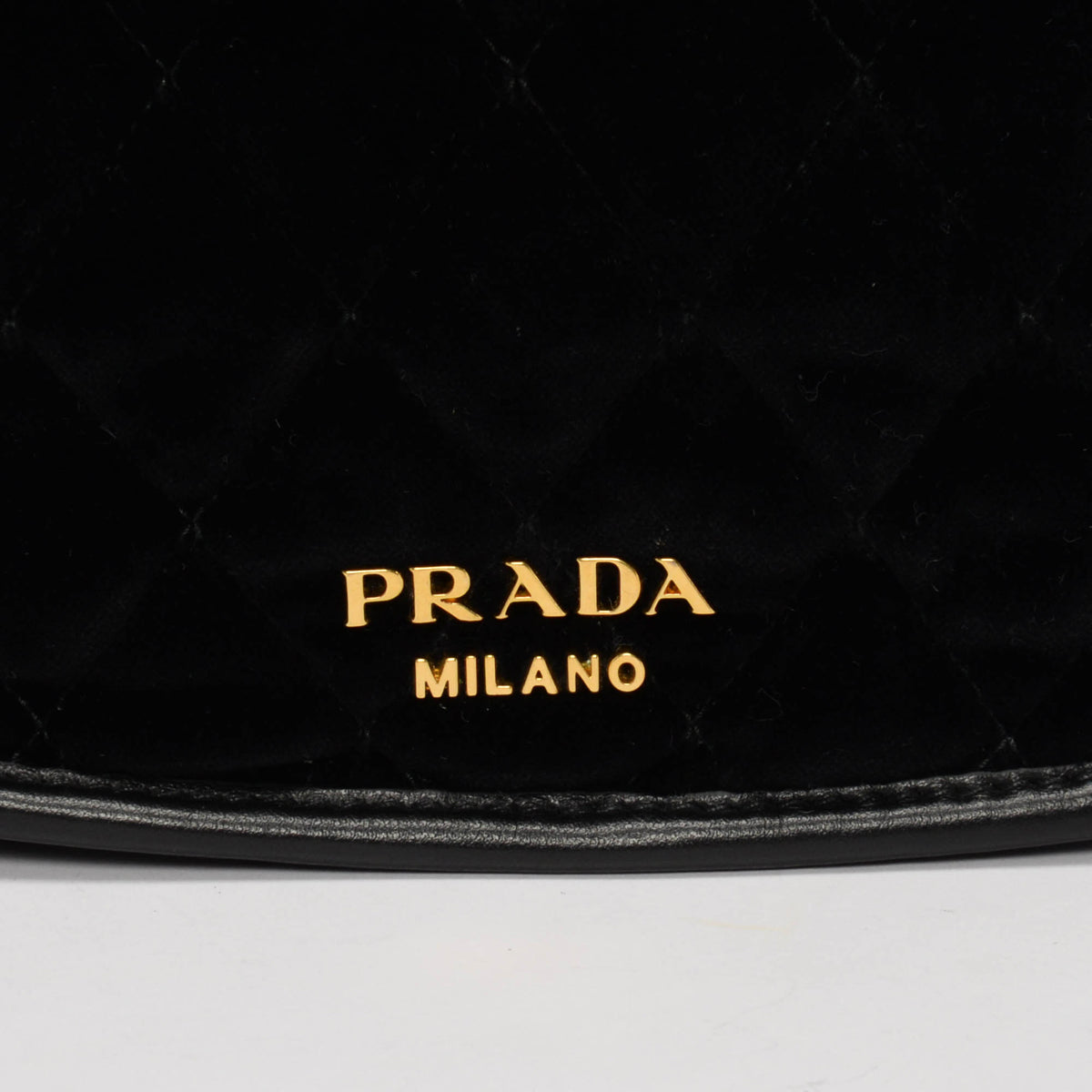 Prada Black Quilted Velvet Velluto Impuntu Corsaire Bag