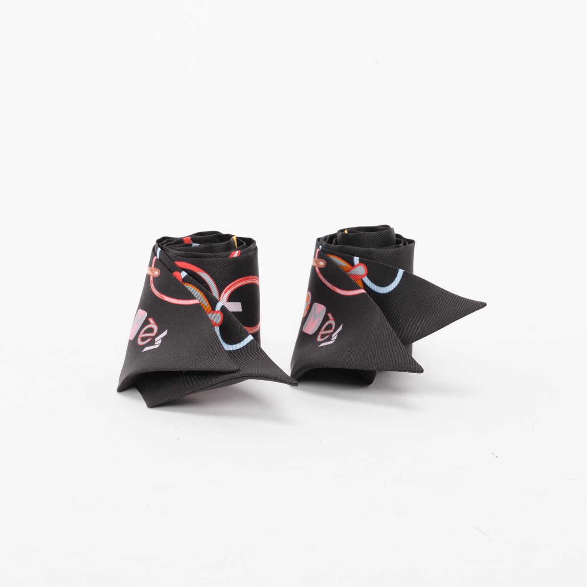 Hermes Black Silk Do Re Boucles Twilly Set