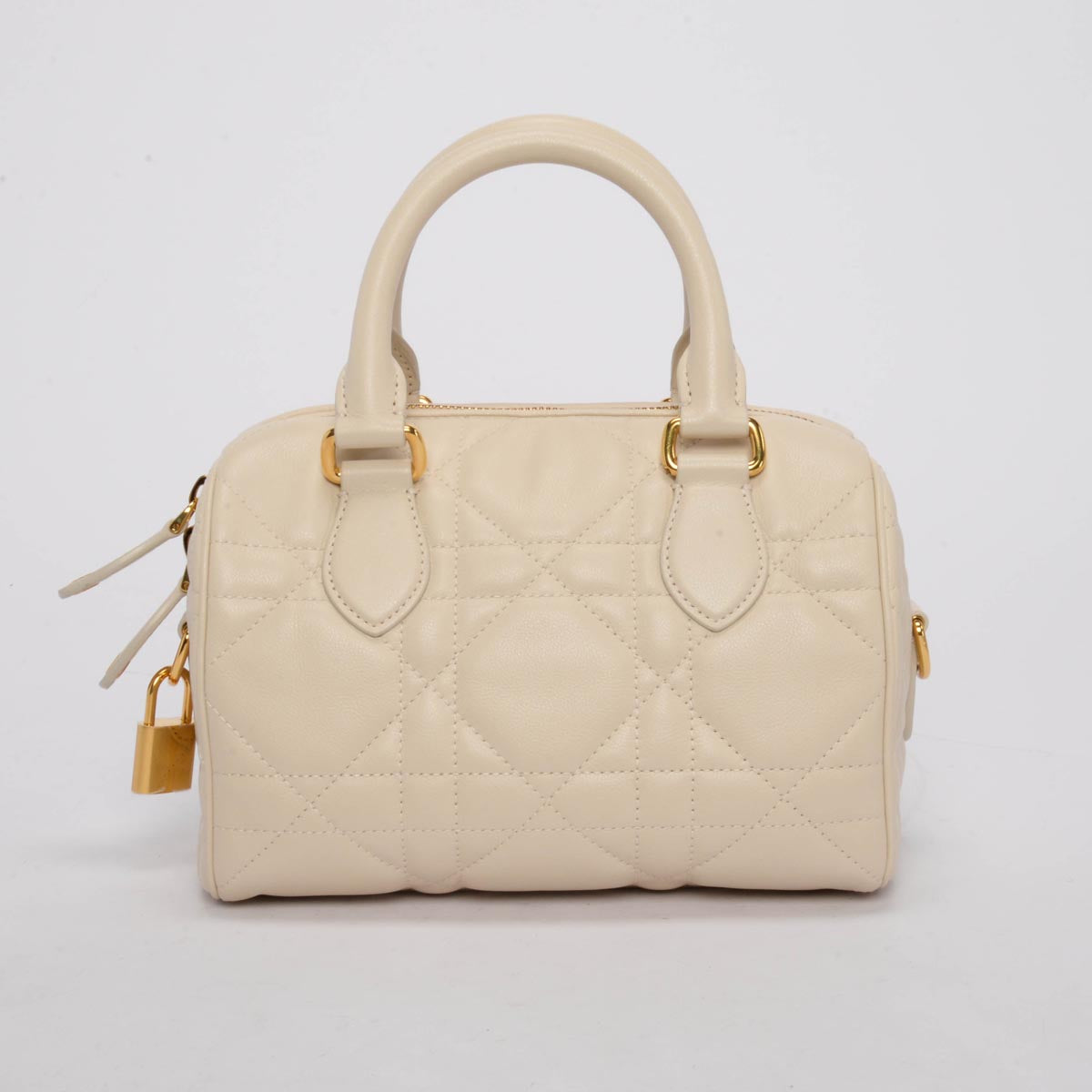 Dior Dusty Ivory Macrocannage Calfskin Groove 20 Bag