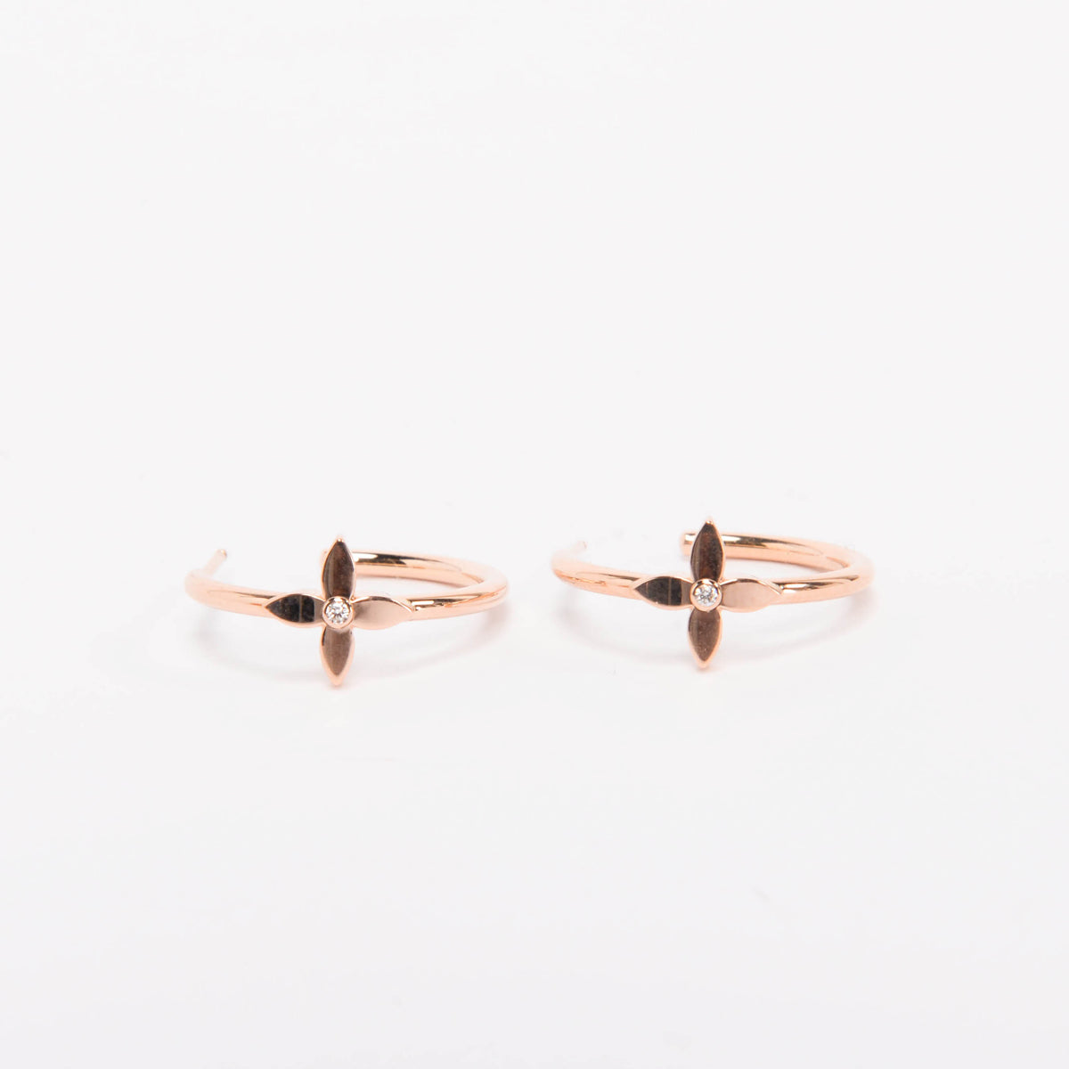 Louis Vuitton Pink Gold & Diamond Idylle Blossom Small Hoop Earrings