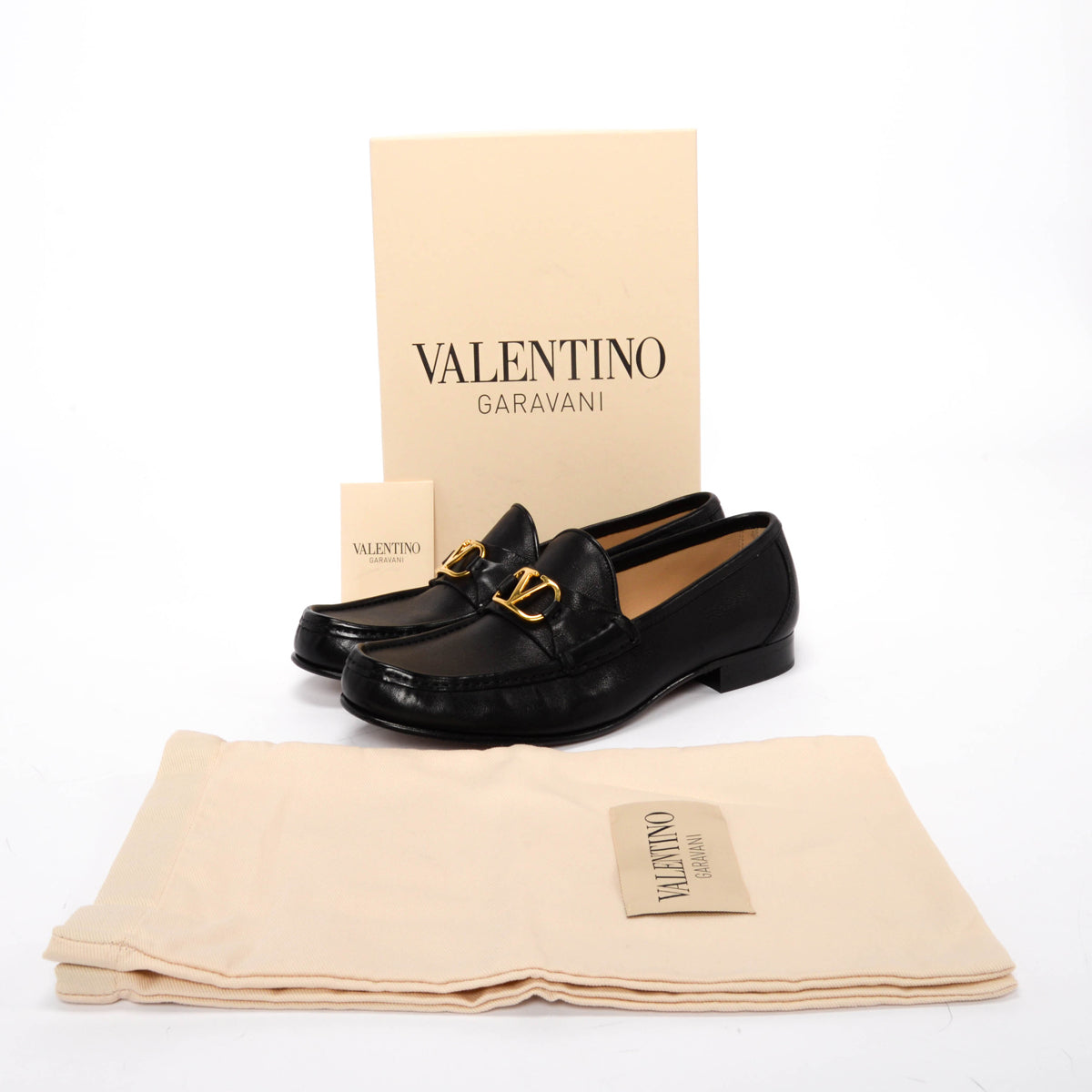 Valentino Black Buffalo VLogo Signature Penny Loafers  41
