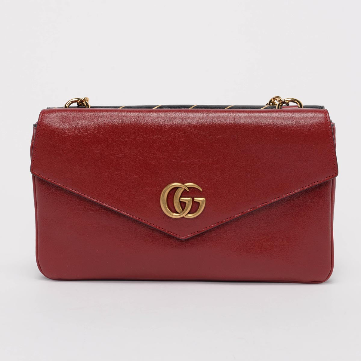 Gucci Black & Red Calfskin Medium Thiara Double Bag