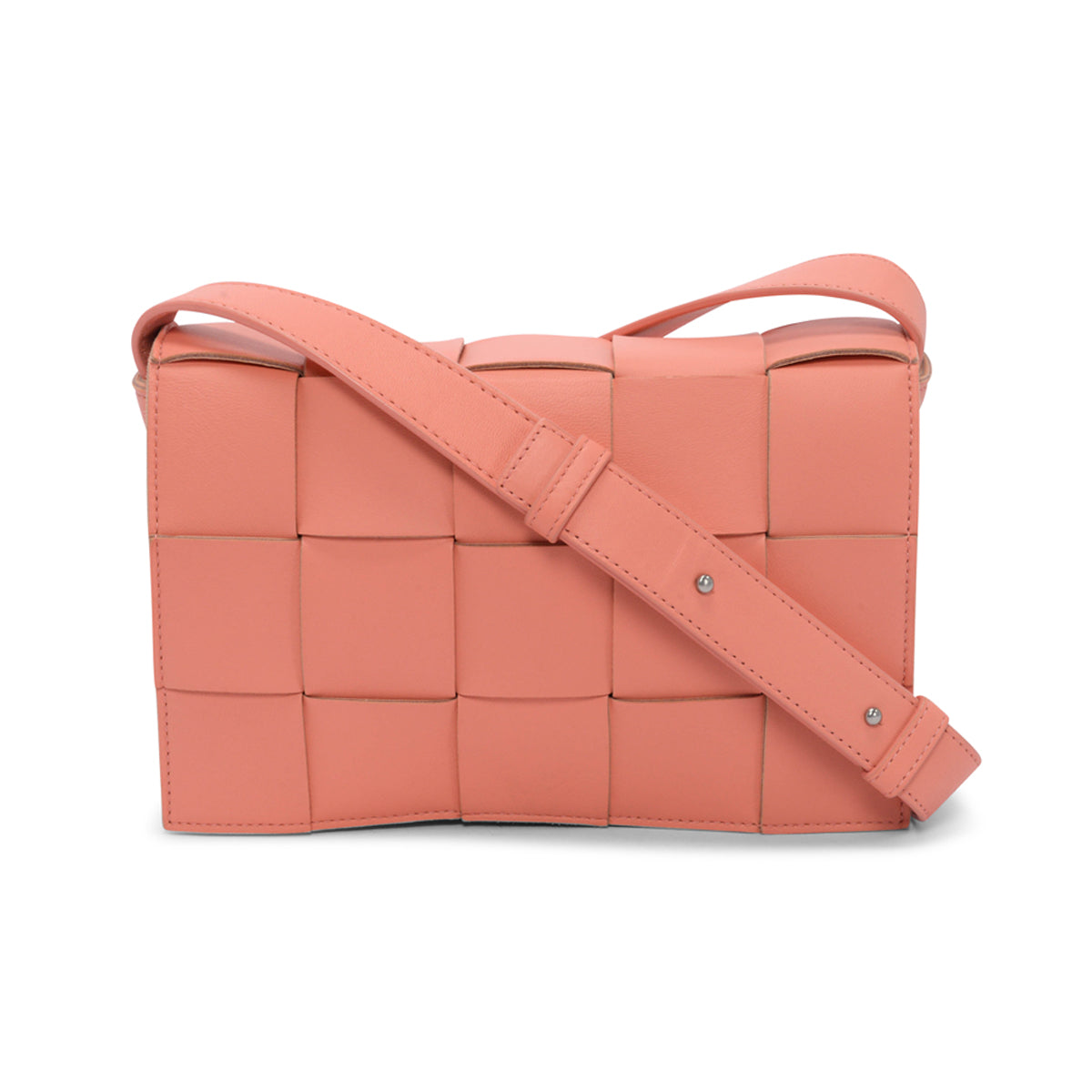 Bottega Veneta Coral Intreccio Lambskin Cassette Bag