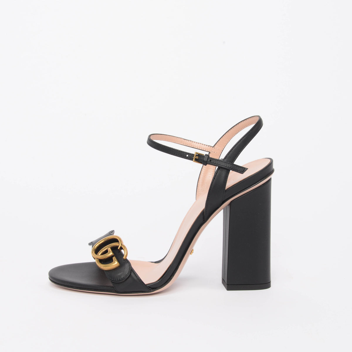 Gucci Black Leather Lifford Sandals 38.5