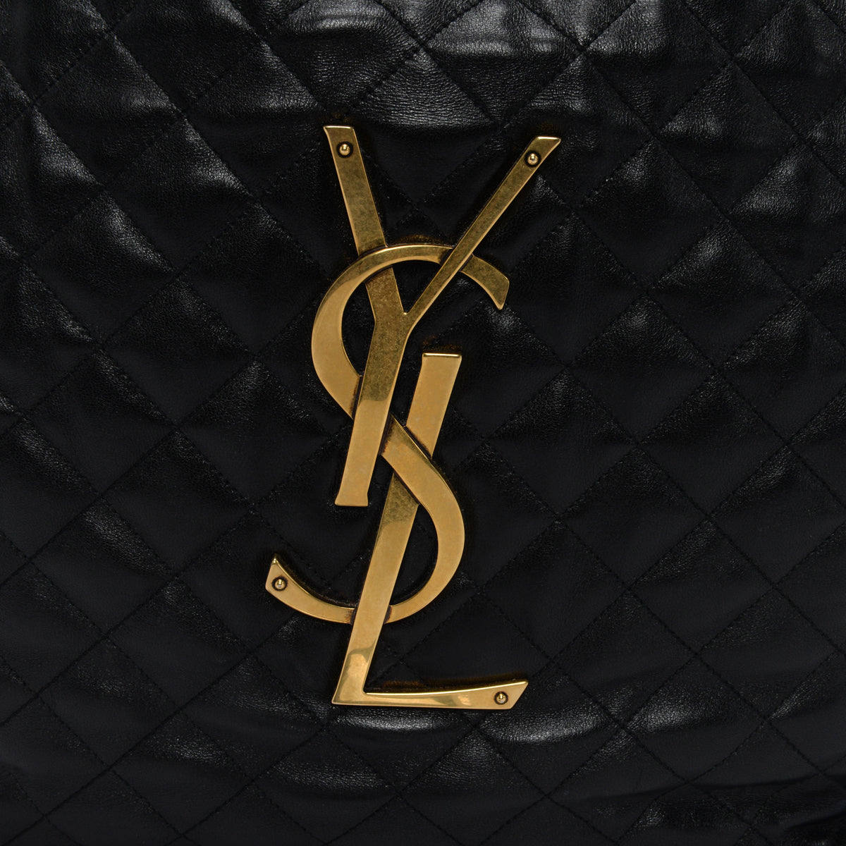 Saint Laurent Black Quilted Lambskin Maxi Icare Shopping Tote