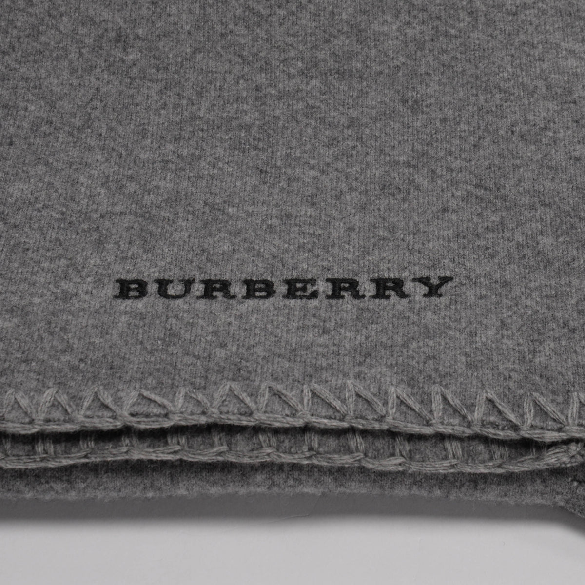 Burberry Marl Grey Wool & Cashmere Felted Fringed Shawl