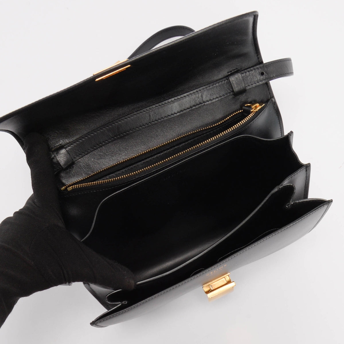 Celine Black Box Calf Classic Box Bag