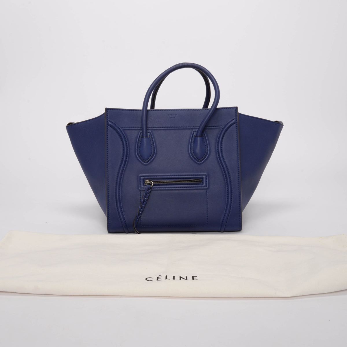 Celine Indigo Smooth Calf Medium Phantom Luggage Tote