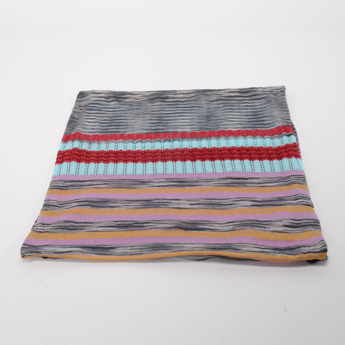 Missoni Multi Colour Cotton Viscose Blend Striped Scarf