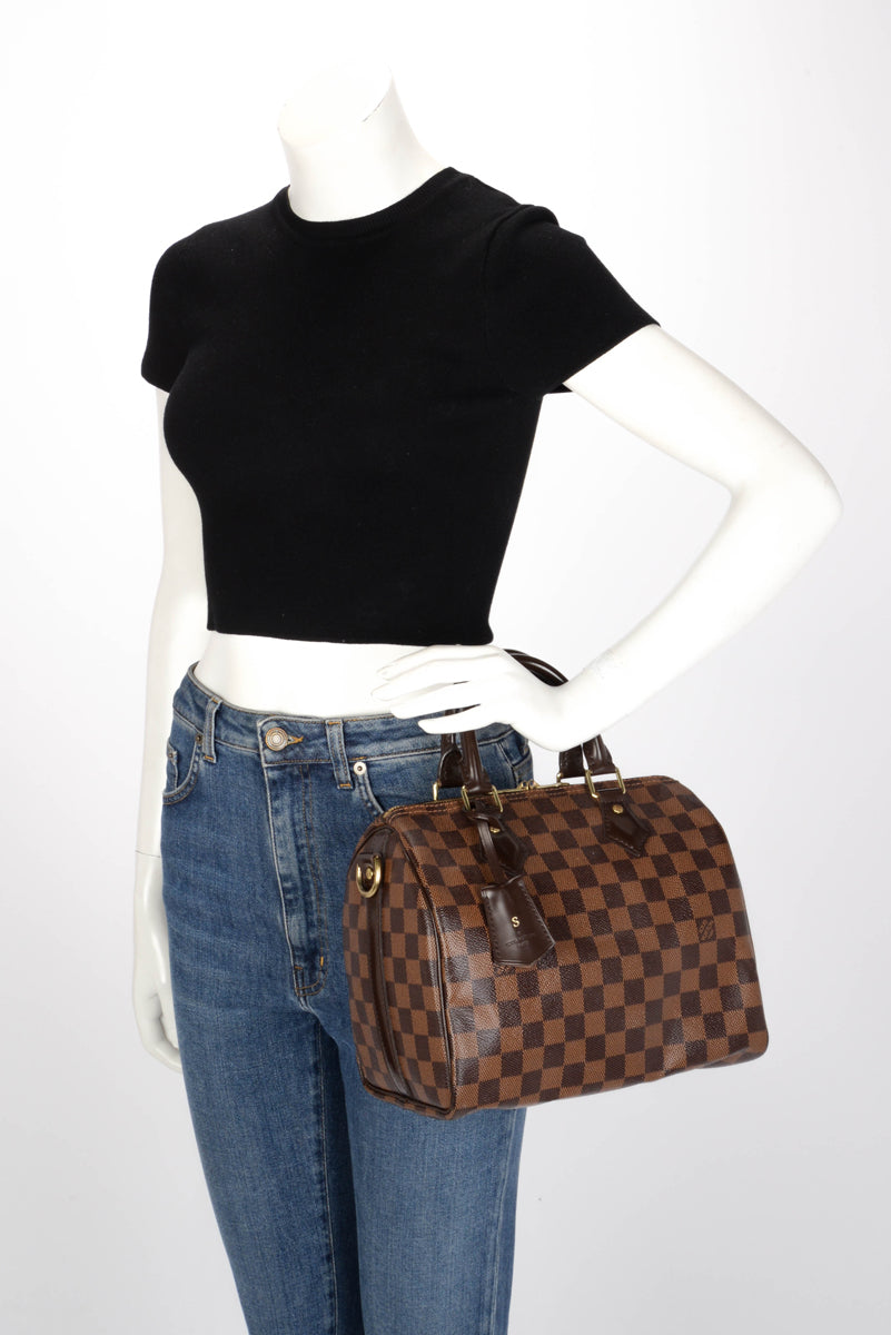 Louis Vuitton Damier Ebene Speedy Bandouliere 25