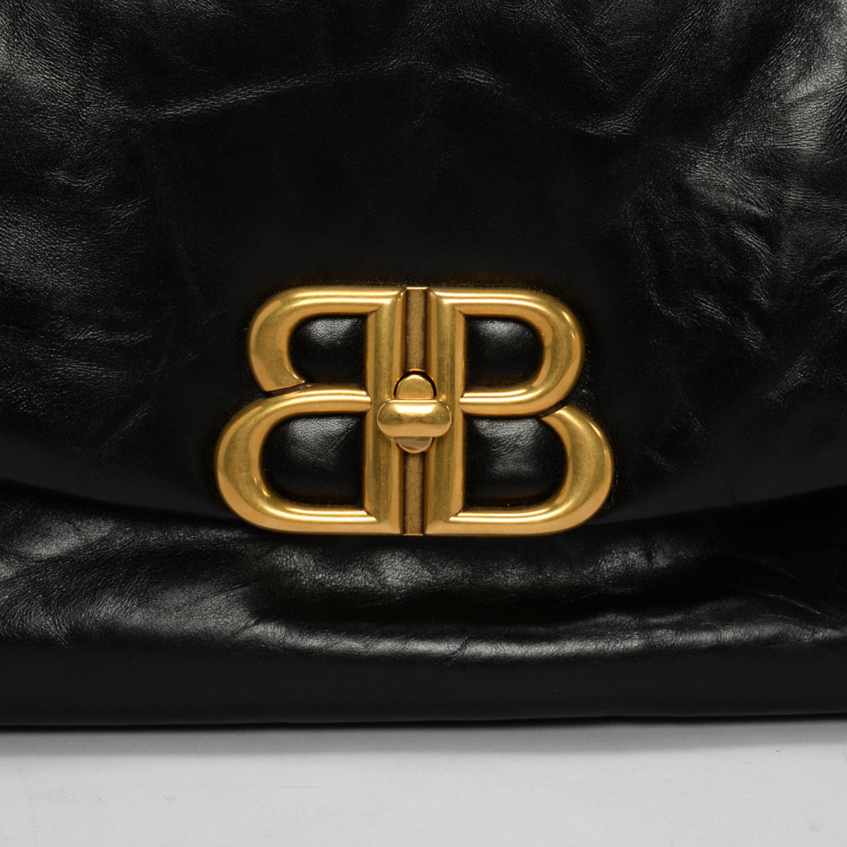 Balenciaga Black Soft Calf Large Monaco Sling Bag