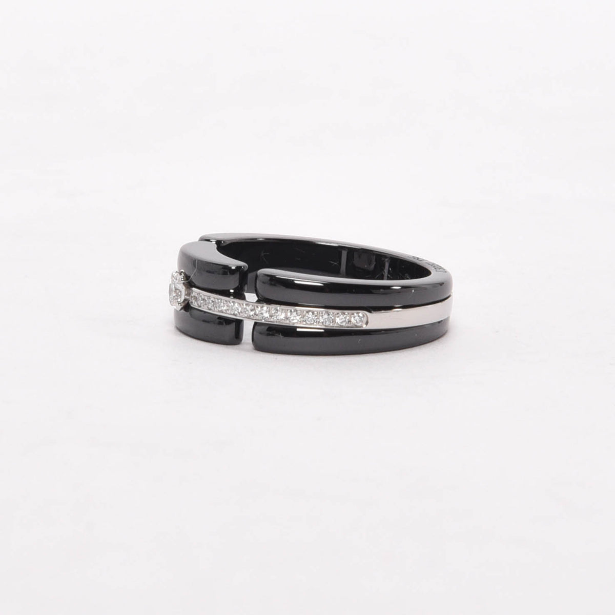 Chanel Black Ceramic, White Gold & Diamond Ultra Ring