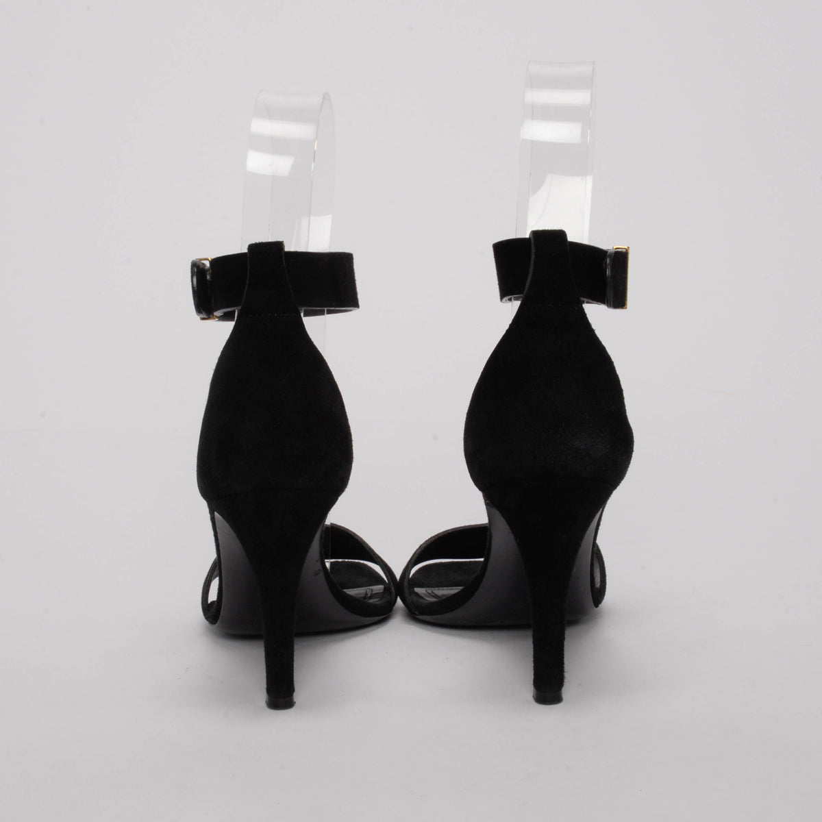 Celine Black Suede Ankle Strap Sandals 36.5