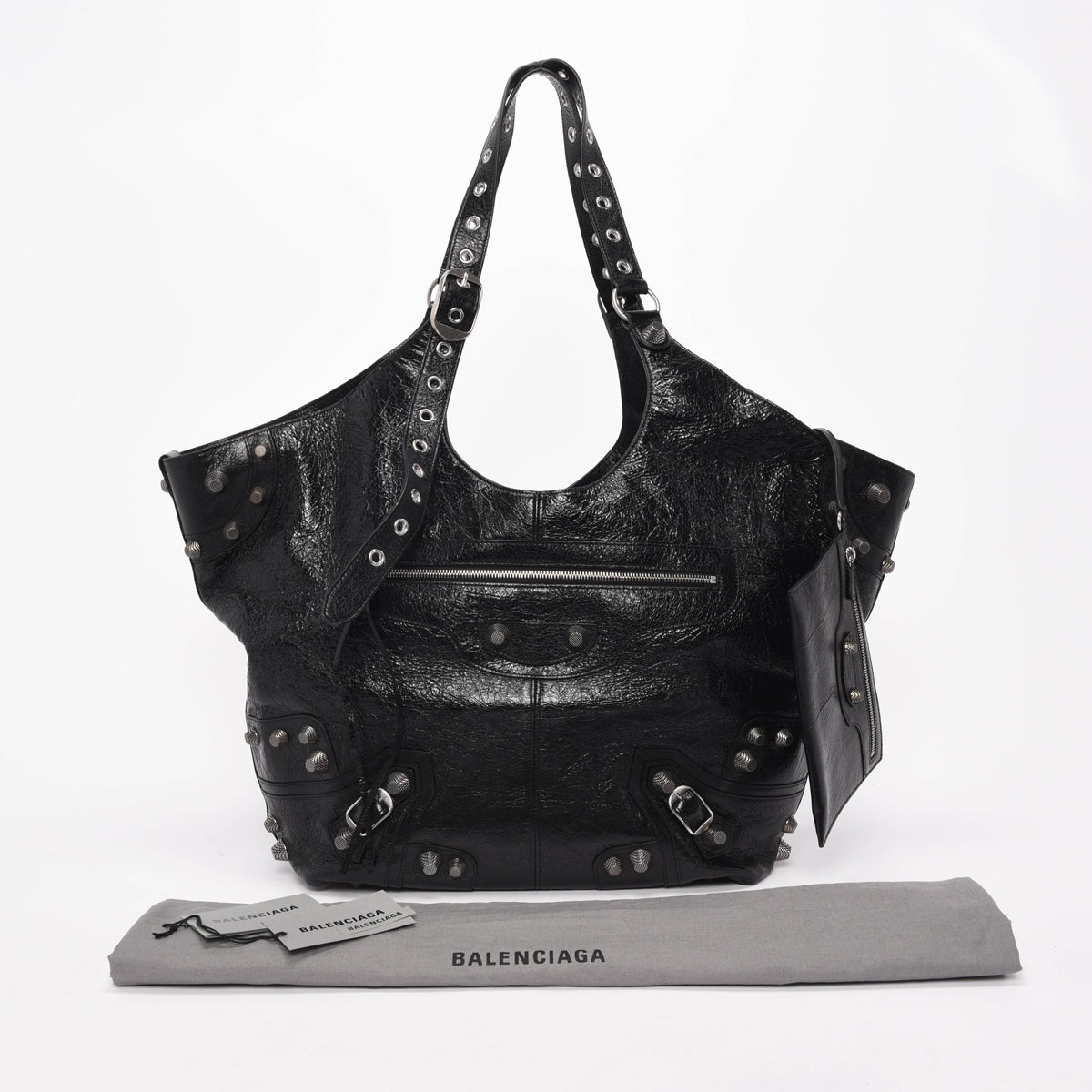 Balenciaga Black Arena Lambskin Le Cagole Large Tote