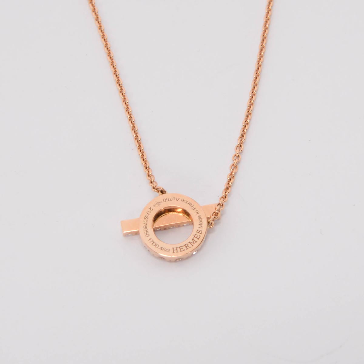 Hermes 18k Rose Gold & Diamond Finesse Pendant
