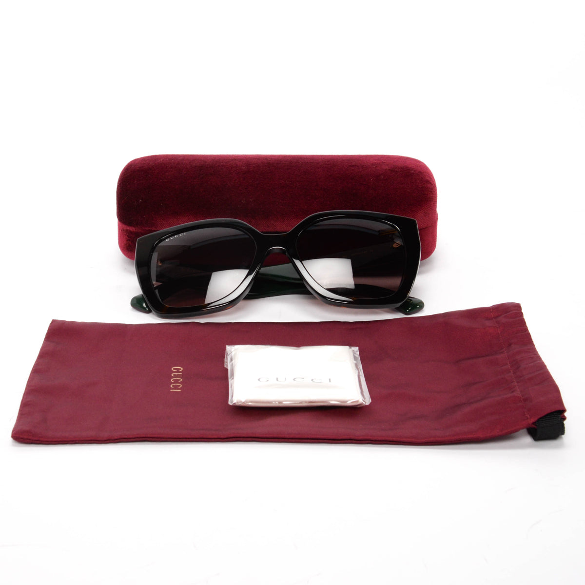 Gucci Tortoise GG Web Butterfly Sunglasses