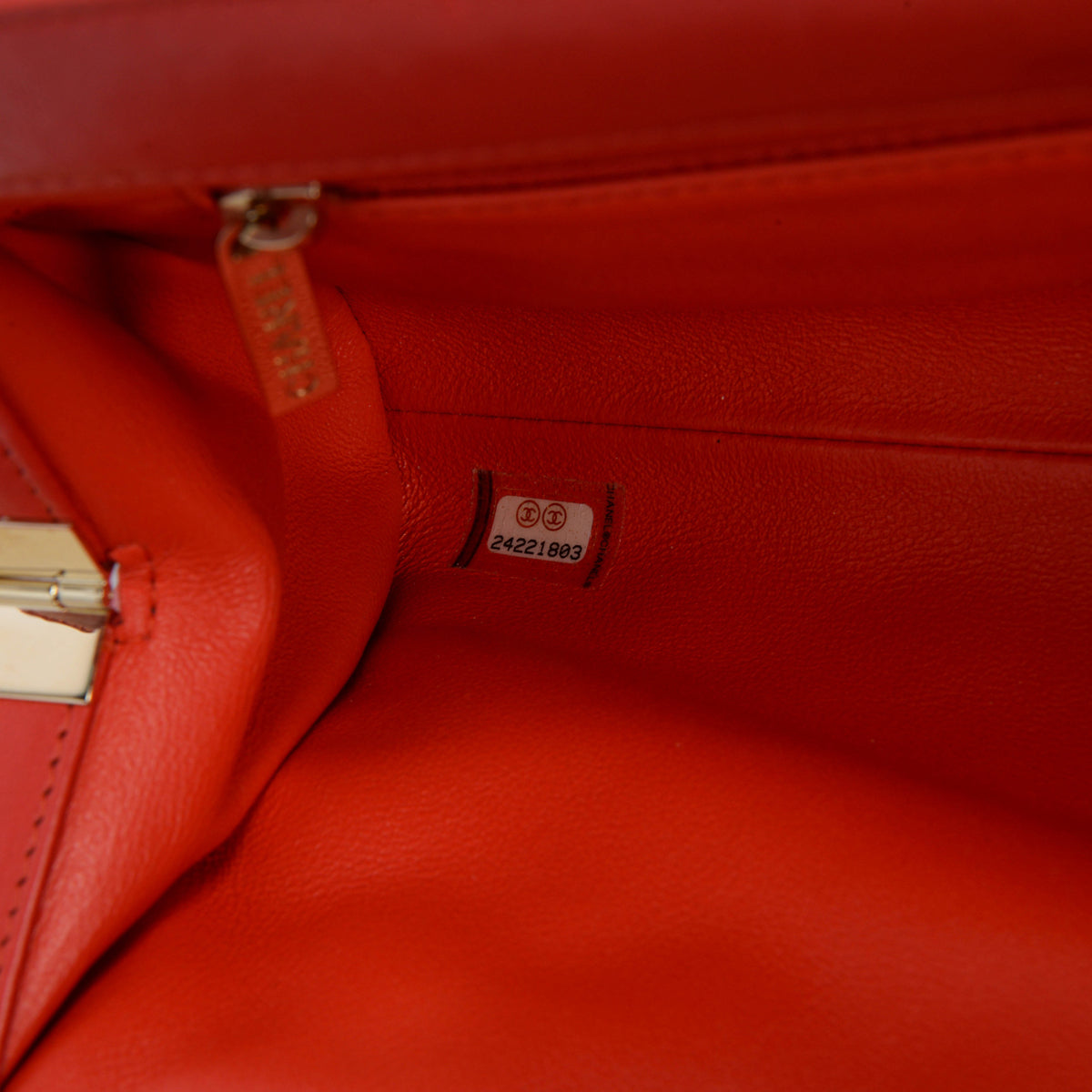 Chanel Red Quilted Lambskin Frame Clutch