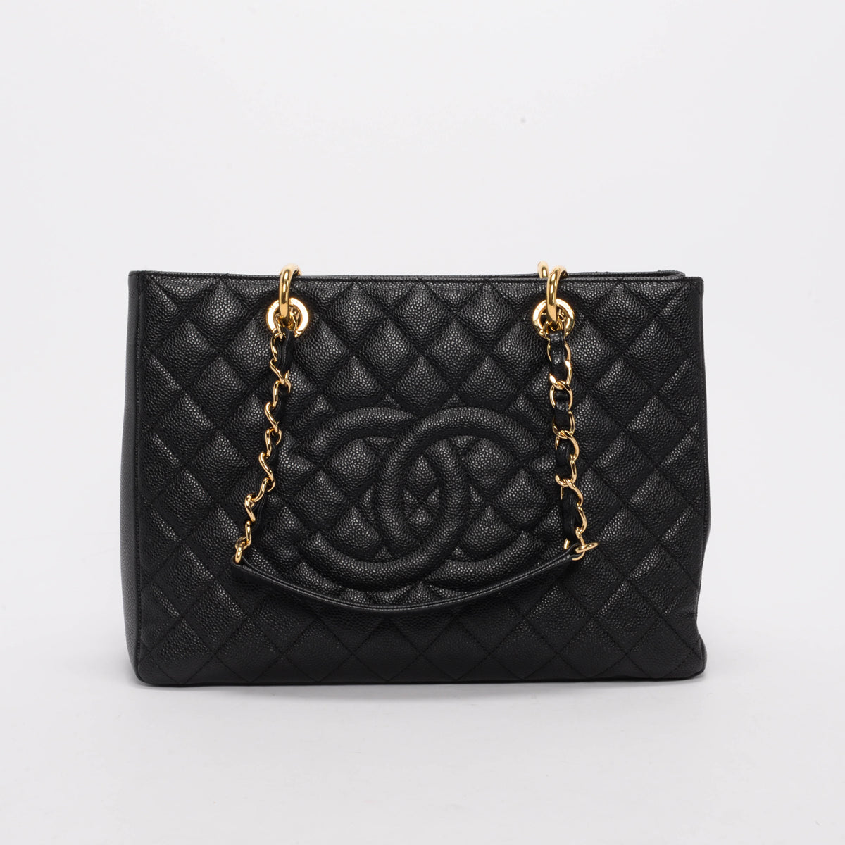 Chanel Black Quilted Caviar Grand Shopping Tote