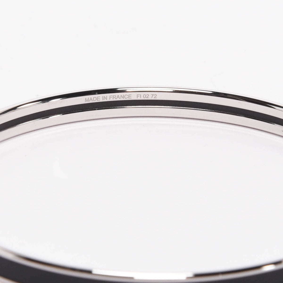 Hermes Black & Silver Enamel Uni Bangle