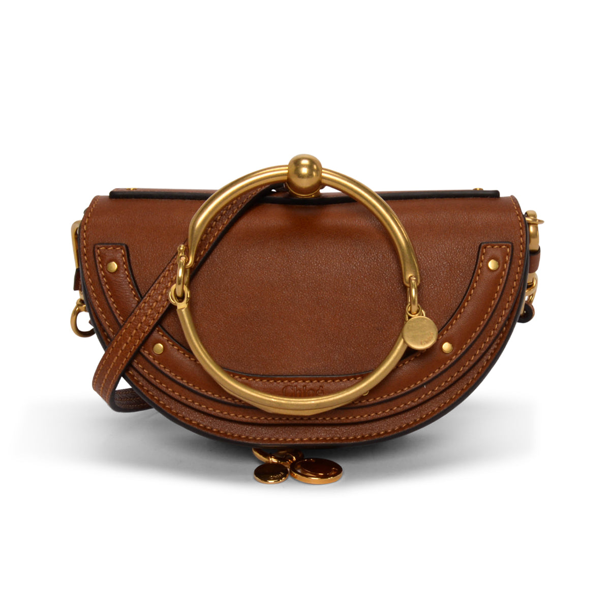 Chloe Tan Calfskin Nile Minaudiere Bracelet Bag
