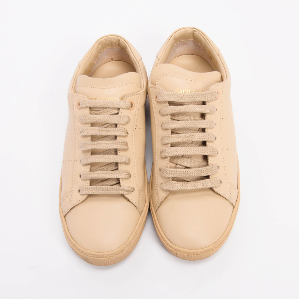 Saint Laurent Beige Leather Court Classic Sneakers 35