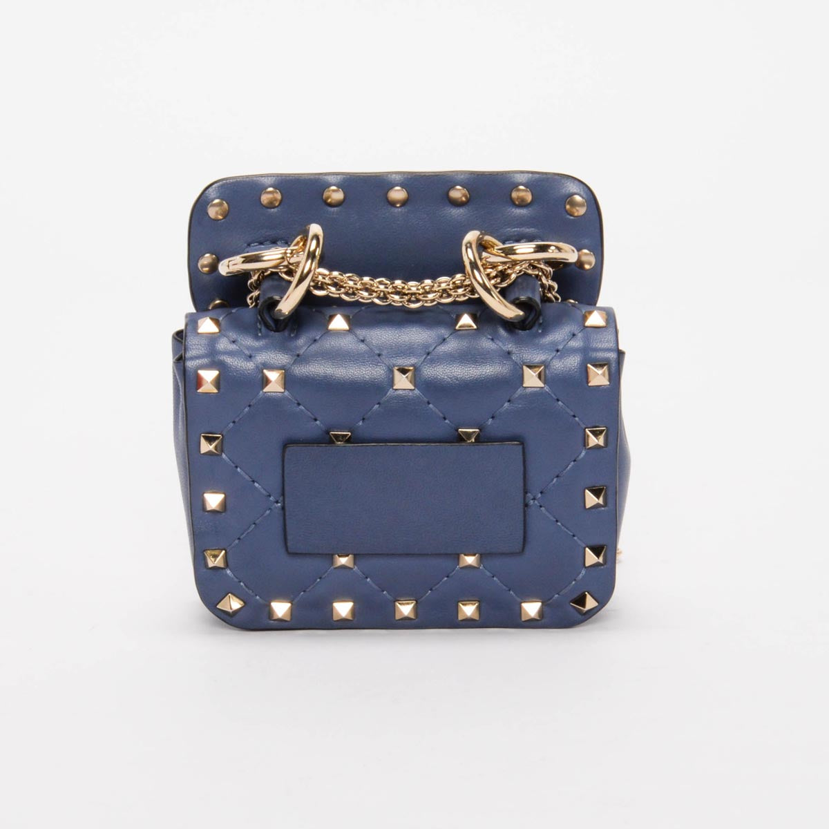 Valentino Blue Nappa Leather Micro Rockstud Spike Bag