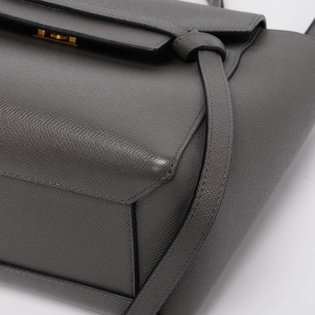 Celine Anthracite Grained Calfskin Micro Belt Bag