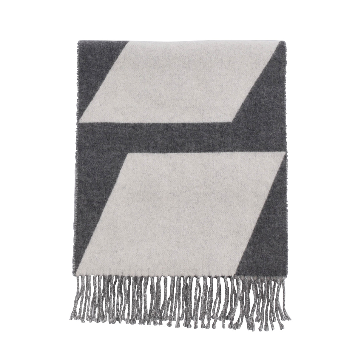 Hermes Grey & White Cashmere Casaque Optique Scarf